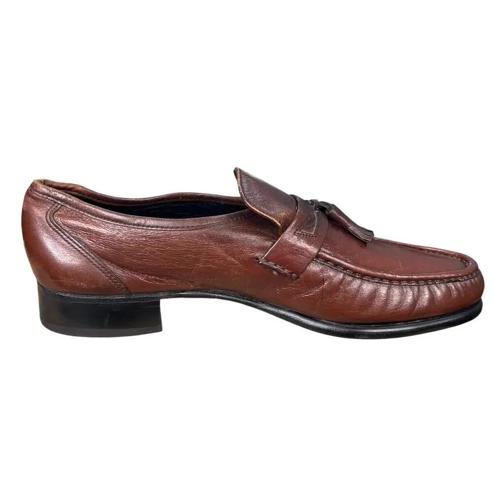 Vintage Florsheim Men’s Pisa Brown Leather Tassel Loafers Size US 10 D